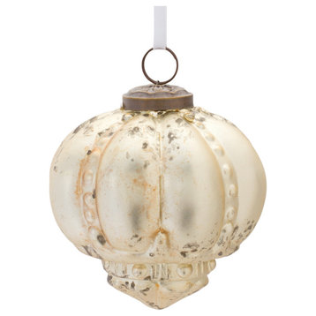 Distressed Gold Glass Ornament, Set of 6