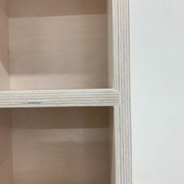 White-washed Plywood Built-ins