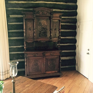 Antique Buffet and Vintage Chairs in Charming Cottage