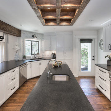 White and Earthy Clutter Free Kitchen