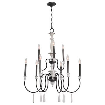 Brownell 30'' Wide 9-Light Chandelier Anvil Iron