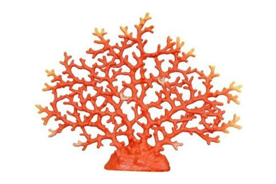 Red Tabletop Faux Coral Decoration 14 inch
