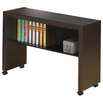 Coaster Transitional Wood Mobile Desk Return with Casters in Cappuccino