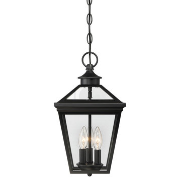 Ellijay 3-Light Outdoor Hanging Lantern, Black