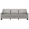 vidaXL Sofa Upholstered 3 Seater Sofa Couch for Living Room Light Gray Fabric