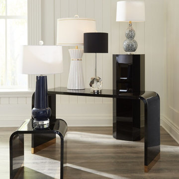 Modern Glass and Lucite Side End Tables