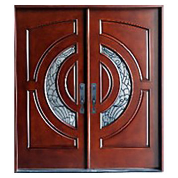 Forever Doors, Exterior Front Entry Composite Door AR10B-DB, 60"x80", Left H