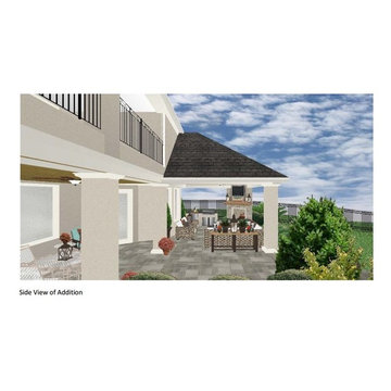 Houston Patio With Restoration Hardware Furniture, Fireplace & Outdoor Kitchen