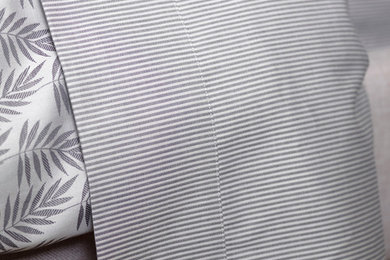 Tiny Stripe Graphite Grey Flat Sheet
