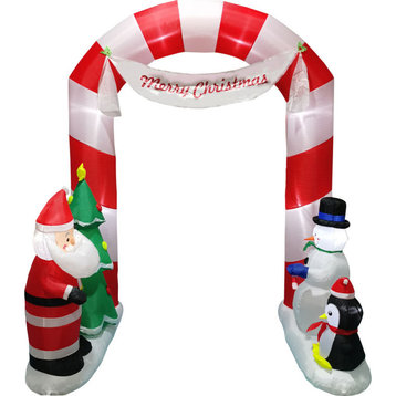 8 ft Tall Prelit Candy Cane Arch Inflatable