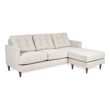 Dana Mid-century Modern Reversible Sectional in Oatmeal Cream