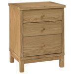 Bentley Designs - Atlanta Oak Furniture 3-Drawer Bedside Cabinet - Atlanta Oak 3 Drawer Bedside Cabinet features simple clean lines and a timeless style. The range is available in two tone, white painted or natural oak options, to suit any taste. Also manufactured with intricate craftsmanship to the highest standards so you know you are getting a quality product.