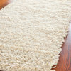 Shag Shag Area Rug, Ivory, Hallway Runner 2'3"x6'