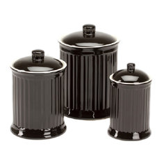 50 Most Por Black Kitchen Canisters And Jars For 2018 Houzz Omniware Simsbury Canisters Set Of 3 Black Kitchen And Jars