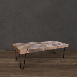 Modern Reclaimed Wood Arrow Coffee Table - Coffee Tables