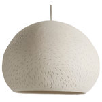 lightexture - Pendant Lamp 15" Claylight Pendant, Line Pattern, Incandescent Bulb - This pendant light is made of white ceramic. It Gives out plenty of soft light from its bottom and shines with light textures the ceiling and its surroundings.