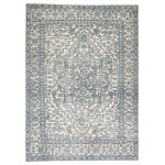Jaipur Living - Jaipur Living Tulip Hand-Knotted Medallion Blue/Ivory Area Rug, 8'x11' - The captivating Reign collection introduces detail-rich design and inviting high-low pile to contemporary and traditional homes alike. The hand-knotted Tulip rug showcases an intricate medallion motif with elegant florals and angular linear accents. Grounded by a soft cream hue, the dusty blue, raised pattern makes a stunning statement on this wool and luxe viscose rug.