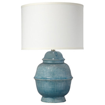 Kaya Ceramic Table Lamp, Blue