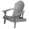 Comfortable Adirondack Chair, Foldable Design With 3 Reclining Positions, Teak