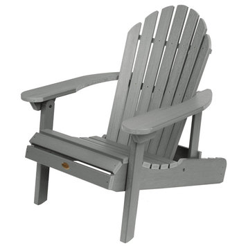 Comfortable Adirondack Chair, Foldable Design With 3 Reclining Positions, Teak