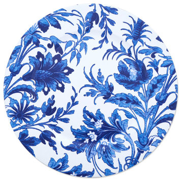 French Style Floral Print Decorative Charger Plate Set of 4