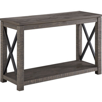 Dexter Sofa Table - Driftwood with Ruff-Hewn Distressing