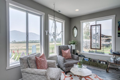 Example of a transitional dining room design in Seattle