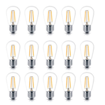 Brightech Ambience Pro LED 2W S14 Light Bulb Pack, Set of 15, Soft White, 2 Watt