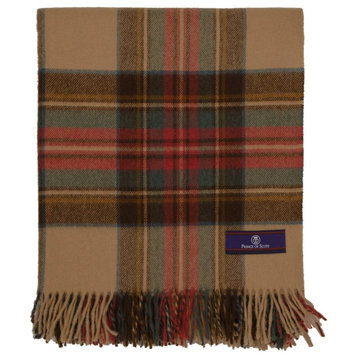 Prince of Scots Highland Tweed Merino Wool Throw, Antique Dress Stewart
