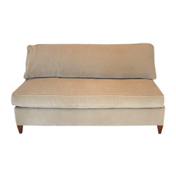 Billy Baldwin Inspired, Velvet Armless Sofa - Sofas