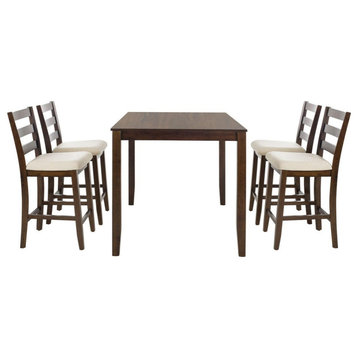 Warren 5 Piece Pub Set Brown / Beige