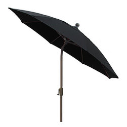 FiberBuilt Umbrellas LLC - 9 Foot Black Patio Octagon Umbrella with Champ Bronze Finish - Outdoor Umbrellas
