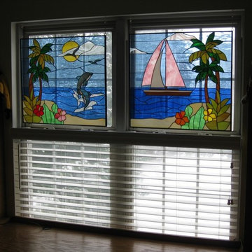 Professionally installed stained glass panels