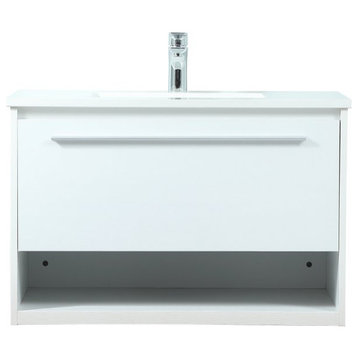 Elegant VF43530MWH 30"Single Bathroom Vanity, White