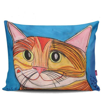 14"x20" Double Sided Pillow, "Windy City Kitty" by George Zuniga