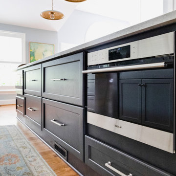 Functional Island Storage with Integrated Wolf Appliance