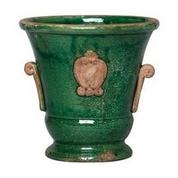 Vietri Rustic Garden Medium Green Handled Planter - Indoor Pots And Planters