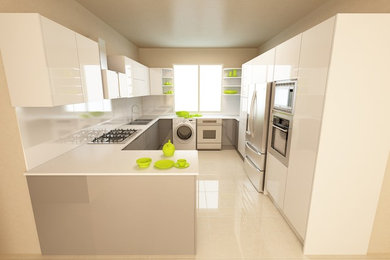 Example of a minimalist kitchen design in Other
