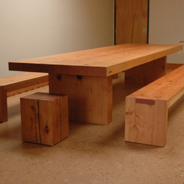 Reclaimed Doug Fir Table & Benches
