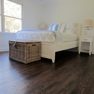 SAG HARBOR: RED OAK INSTALLED IN NEW EXTENSION/REFINISH ENTIRE HOME DARK WALNUT