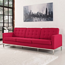 Florence Style Red Wool Loft Sofa - Sofas