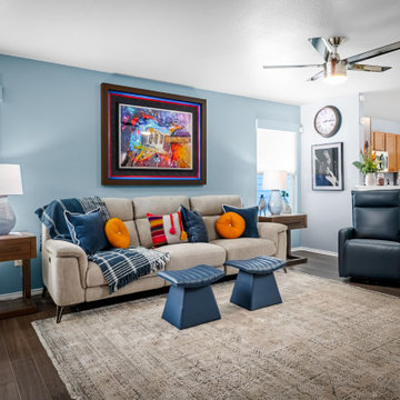 Living Room with Colorful Accents