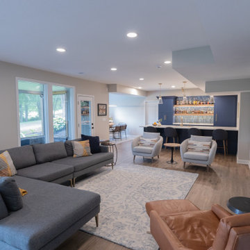 Lenexa, Kansas Basement Remodel with Speakeasy-Inspired Entertaining Bar