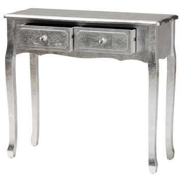 Clara 2-Drawer Console Table, Silver