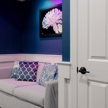 Basement – Custom Millwork – Navy Accent Walls