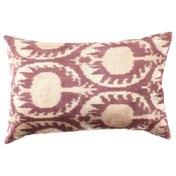 Ti 159 Turkish Brown Color Silk Ikat Pillow