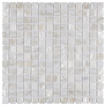 Conchella Square White Natural Shell Wall Tile