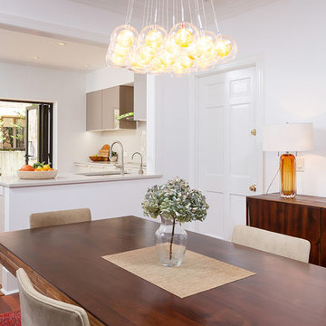 Old City, Philadelphia: Sleek Modern Kitchen with Triptych Cafe Door