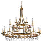 Acclaim - Acclaim Krista 24-Light Chandelier IN11028AG, Antique Gold - A Regal Look Fit For A Castle. Krista Delivers A Classical Style In An Antique Gold Finish. Up-Reached Tapers Sit Upon Studded Banding Embellished With Crystal Drops.
