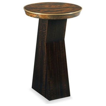 Drink Table End Side WOODBRIDGE DEANNA Rounded Top Small Faux